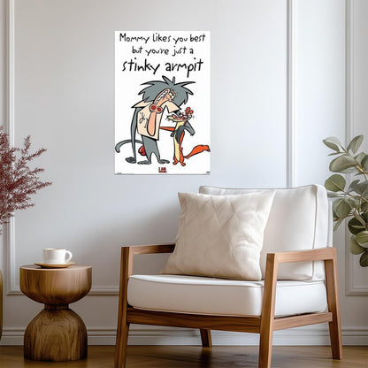 I Am Weasel | I.R. Baboon Stinky Armpit | 90s Cartoon Network Poster - Movies & TV Poster