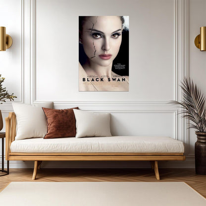 Black Swan | Natalie Portman Cracked Face | Psychological Thriller Poster - Movies & TV Poster