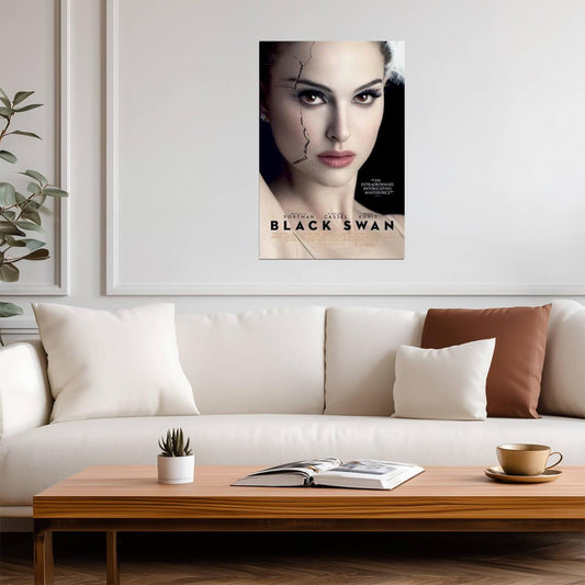 Black Swan | Natalie Portman Cracked Face | Psychological Thriller Poster - Movies & TV Poster