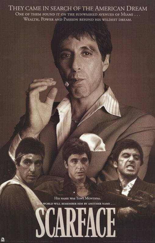 Scarface | Al Pacino as Tony Montana | Brian De Palma Film Poster - Movies & TV Poster