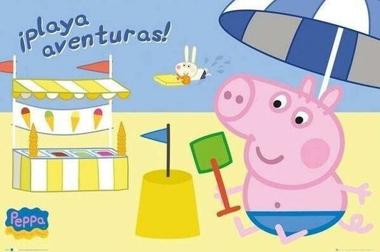 Peppa Pig | "¡Playa Aventuras!" Poster | Kids Cartoon Wall Art - Movies & TV Poster