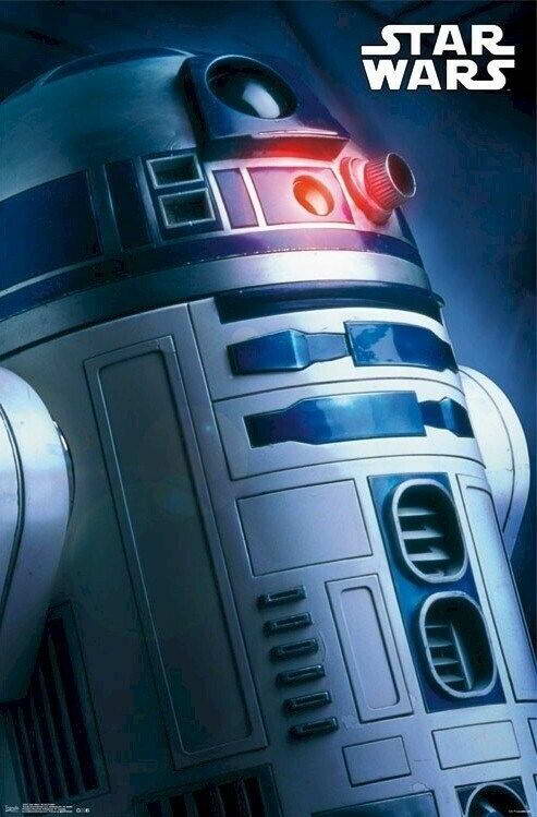 Star Wars | R2-D2 Astromech Droid Portrait | Kenny Baker Tribute Poster - Movies & TV Poster