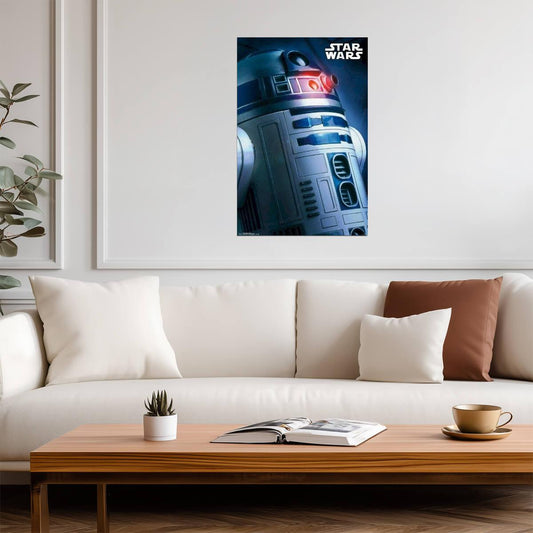 Star Wars | R2-D2 Astromech Droid Portrait | Kenny Baker Tribute Poster - Movies & TV Poster