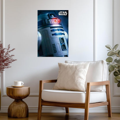 Star Wars | R2-D2 Astromech Droid Portrait | Kenny Baker Tribute Poster - Movies & TV Poster