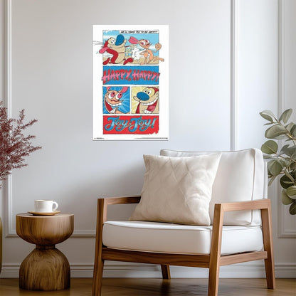Ren & Stimpy | "Happy Happy Joy Joy" Quote | 90s Cartoon Poster - Movies & TV Poster