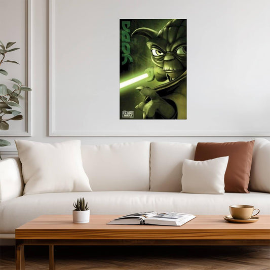 Star Wars: The Clone Wars | Yoda Portrait Poster | Animated Series Art - Movies & TV Poster