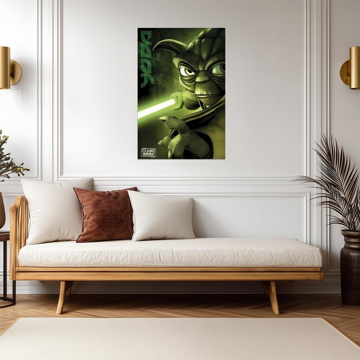 Star Wars: The Clone Wars | Yoda Portrait Poster | Animated Series Art - Movies & TV Poster