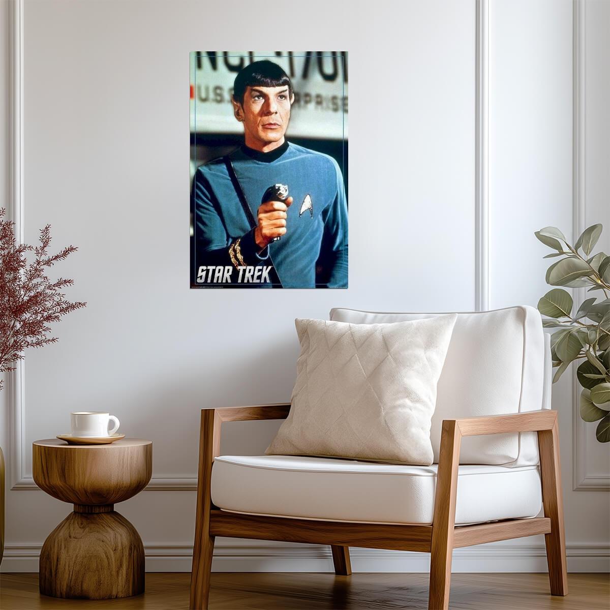 Star Trek: The Original Series | Leonard Nimoy as Spock with Phaser | Sci-Fi TV Show Poster - Movies & TV Poster