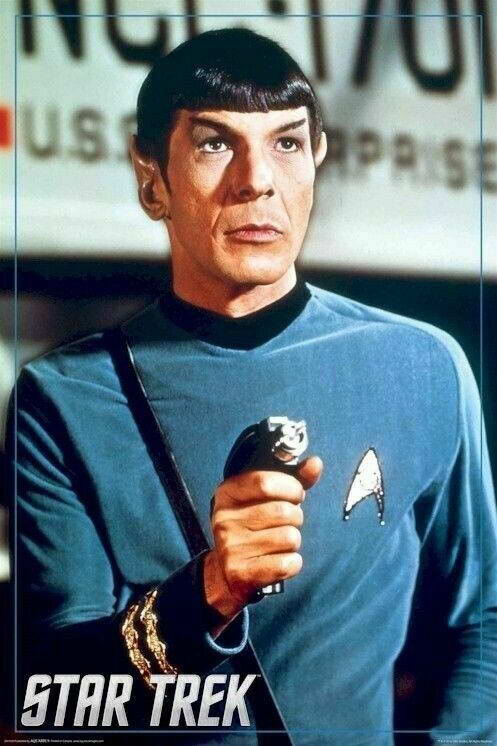 Star Trek: The Original Series | Leonard Nimoy as Spock with Phaser | Sci-Fi TV Show Poster - Movies & TV Poster