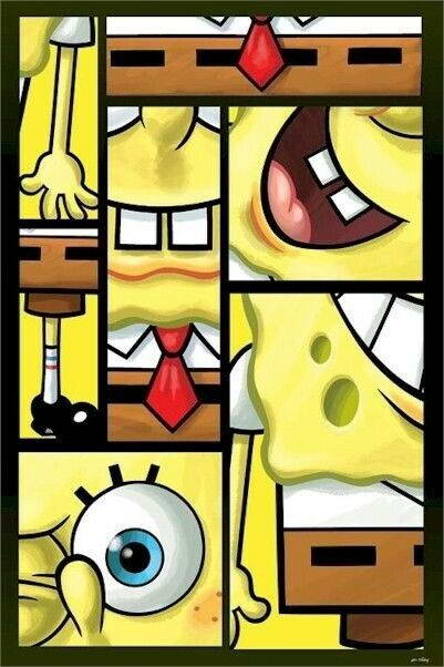 SpongeBob SquarePants Mixed Up Face | Nickelodeon Cartoon Poster - Movies & TV Poster