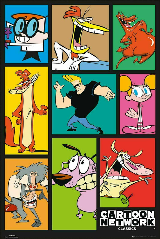 Cartoon Network Classics | 90s Characters Collage | Retro Cartoon Poster - Movies & TV Poster