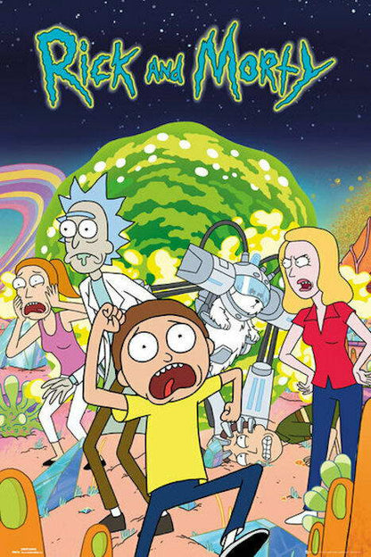 Rick and Morty Group Portal | Adult Swim Cartoon Poster - Movies & TV Poster