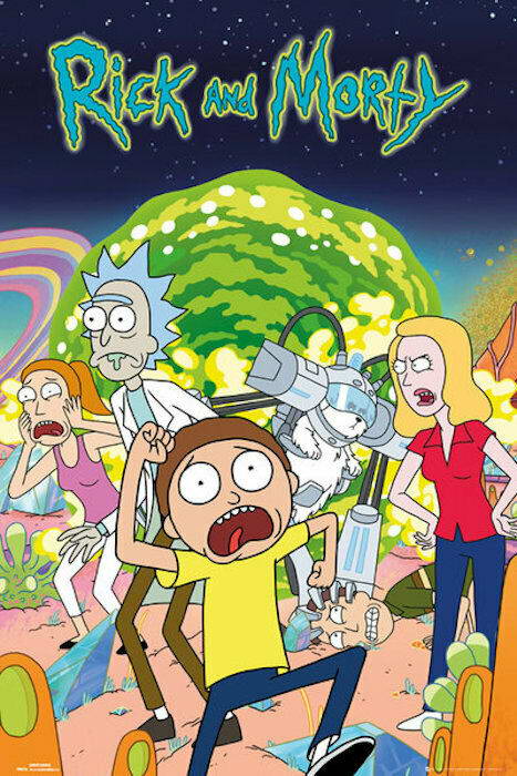 Rick and Morty Group Portal | Adult Swim Cartoon Poster - Movies & TV Poster