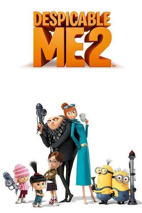 Despicable Me 2 Movie Cast | Gru and The Minions | Animated Film Poster - Movies & TV Poster