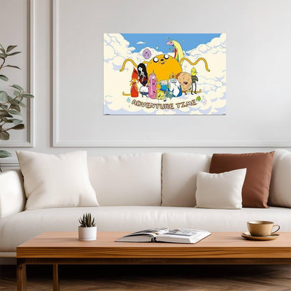 Adventure Time Cast in Clouds | Finn Jake & Friends | Cartoon Network Poster - Movies & TV Poster