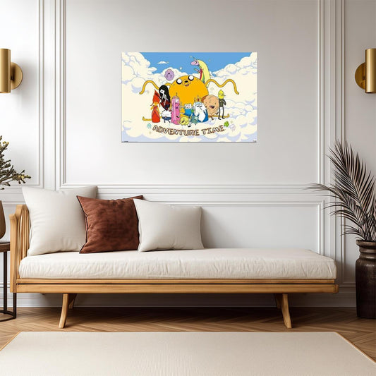 Adventure Time Cast in Clouds | Finn Jake & Friends | Cartoon Network Poster - Movies & TV Poster