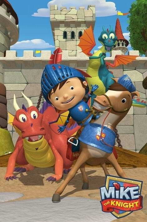 Mike the Knight and Dragons | Nickelodeon Kids Cartoon Poster - Movies & TV Poster