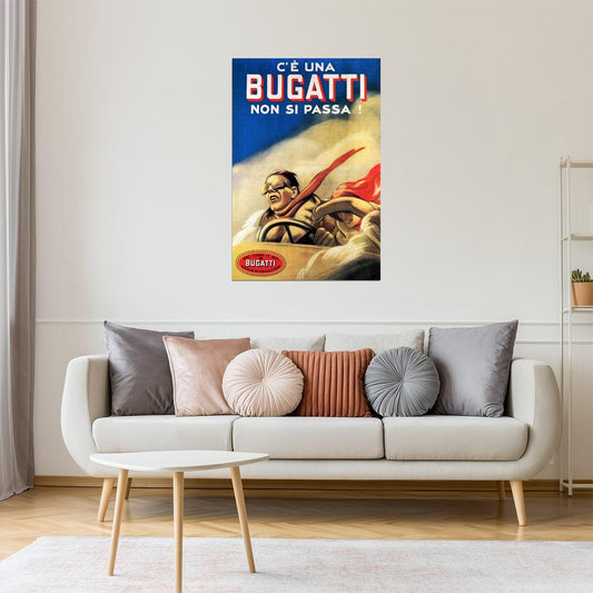 Bugatti Vintage Racing Poster | Italian Speed Car Retro Art