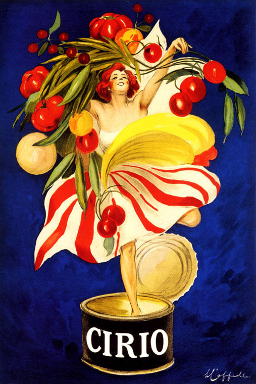 Cirio Food Poster | Italian Brand with Fruit Lady by Cappiello