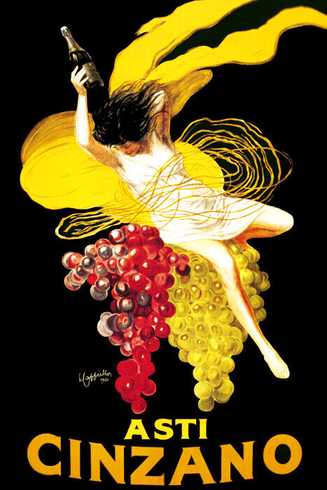 Asti Cinzano Poster | Wine Advertisement with Dancing Grape Woman