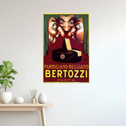 Bertozzi Cheese Poster | Parmigiano Reggiano Ad with Comic Faces
