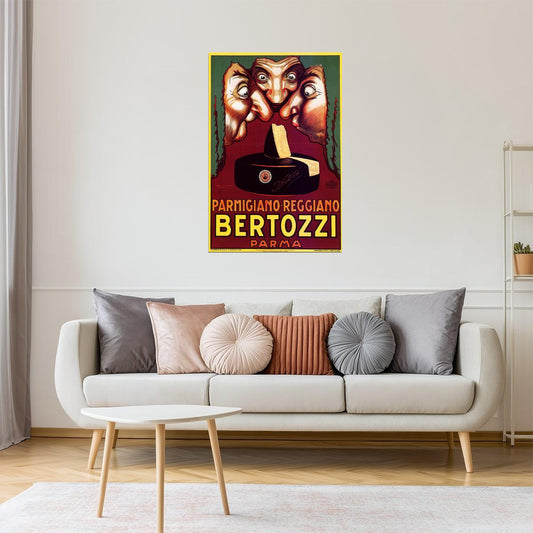 Bertozzi Cheese Poster | Parmigiano Reggiano Ad with Comic Faces