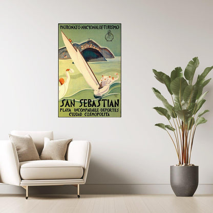 San Sebastián Spain Sailing Poster | Vintage Spanish Travel Ad