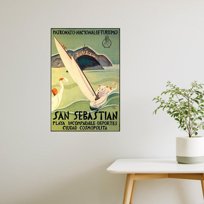 San Sebastián Spain Sailing Poster | Vintage Spanish Travel Ad