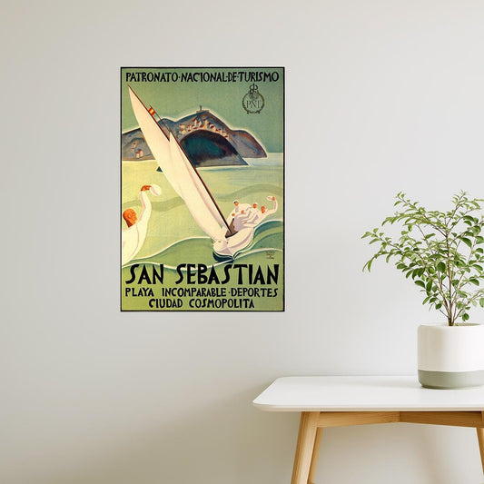 San Sebastián Spain Sailing Poster | Vintage Spanish Travel Ad