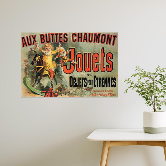 Aux Buttes Chaumont Jouets Poster | Vintage French Toys & Gifts Ad