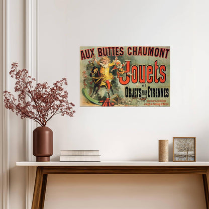 Aux Buttes Chaumont Jouets Poster | Vintage French Toys & Gifts Ad