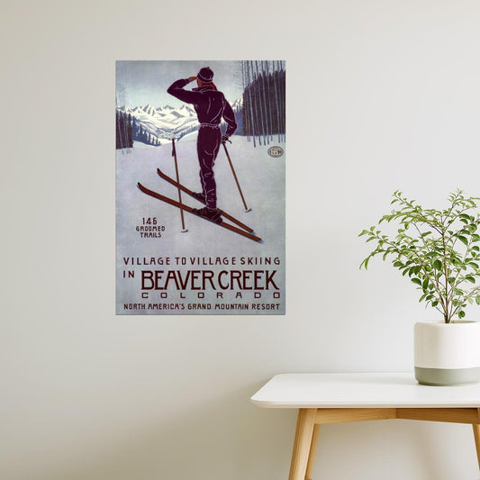 Beaver Creek Ski Poster | Vintage Colorado Winter Resort Advertisement Poster