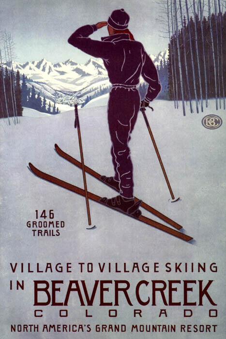 Beaver Creek Ski Poster | Vintage Colorado Winter Resort Advertisement Poster