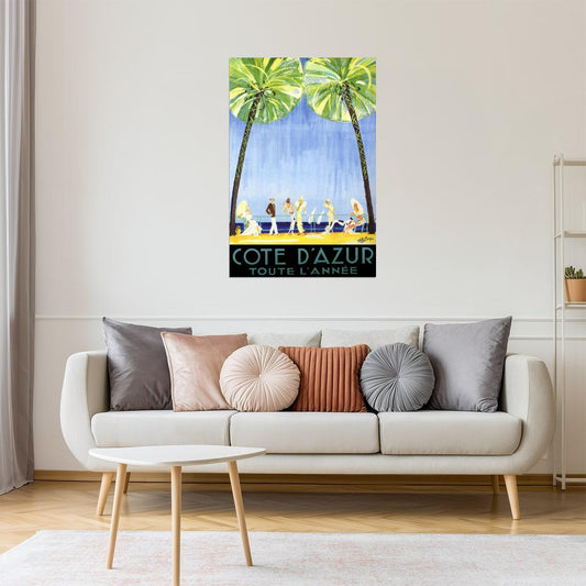 Côte d’Azur | Vintage French Beach Fashion and Summer Travel Art Poster