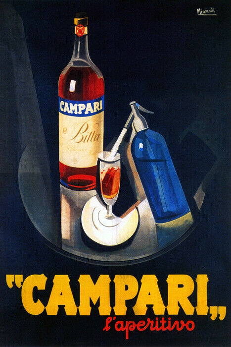 Campari Aperitivo | Vintage Italian Liquor Advertisement with Bottle Poster