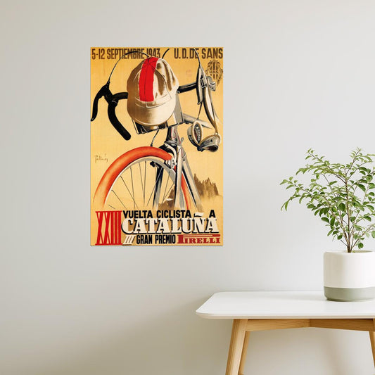 Pirelli Catalunya 1943 | Spanish Bicycle Race Vintage Tour Poster