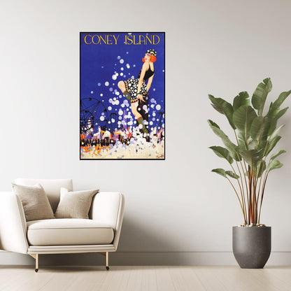 Coney Island | Vintage Luna Park Brooklyn NY Beach Entertainment Poster