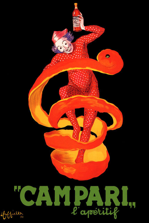 Campari Cappiello | Vintage Aperitif Ad with Clown and Orange Twist Poster