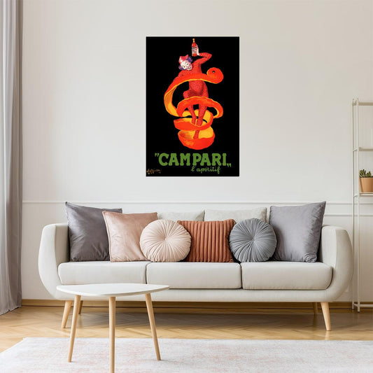 Campari Cappiello | Vintage Aperitif Ad with Clown and Orange Twist Poster