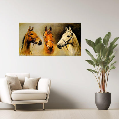 Three Race Horses | Art Print by Susan Crawford of Arkle, Red Rum Poster