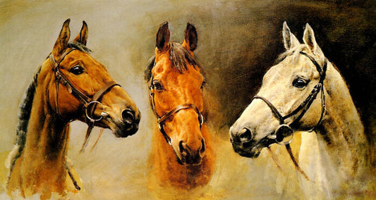 Three Race Horses | Art Print by Susan Crawford of Arkle, Red Rum Poster