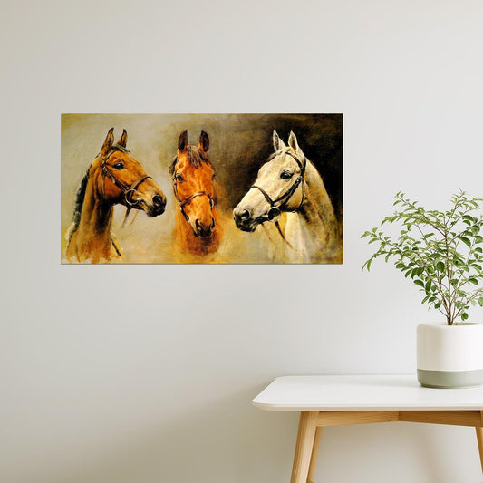 Three Race Horses | Art Print by Susan Crawford of Arkle, Red Rum Poster