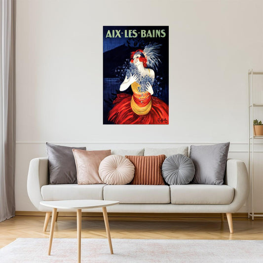 Aix-les-Bains | Vintage French Travel Poster by Cappiello with Lake View