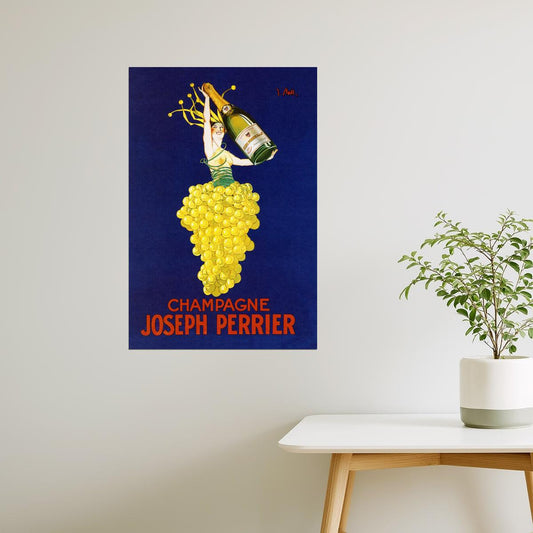 Joseph Perrier Champagne | Vintage French Cappiello Poster with Grapes Poster