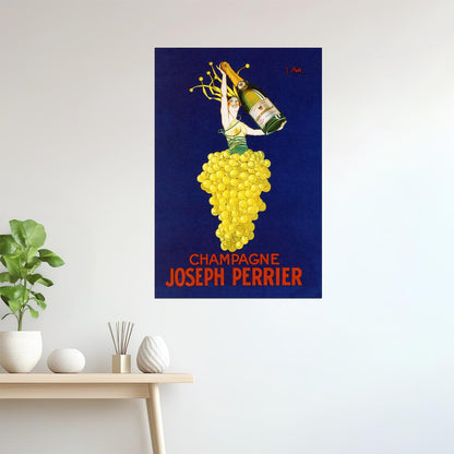 Joseph Perrier Champagne | Vintage French Cappiello Poster with Grapes Poster