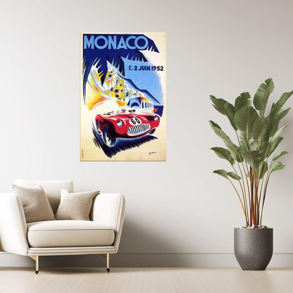 Monaco Grand Prix 1952 | Vintage Monte Carlo Racing Car Event Poster