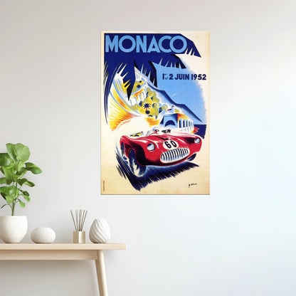 Monaco Grand Prix 1952 | Vintage Monte Carlo Racing Car Event Poster