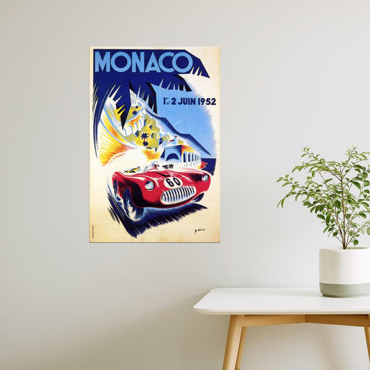 Monaco Grand Prix 1952 | Vintage Monte Carlo Racing Car Event Poster