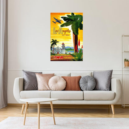 Los Angeles TWA | Vintage California Airline Travel Poster