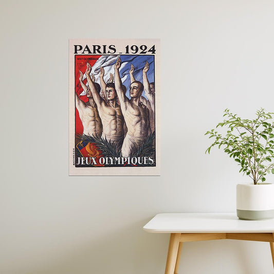 Paris 1924 | Vintage Summer Games Poster with Athletes